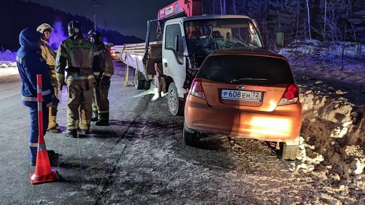Один человек погиб в ДТП с грузовиком на трассе Тюмень – Омск. Видео