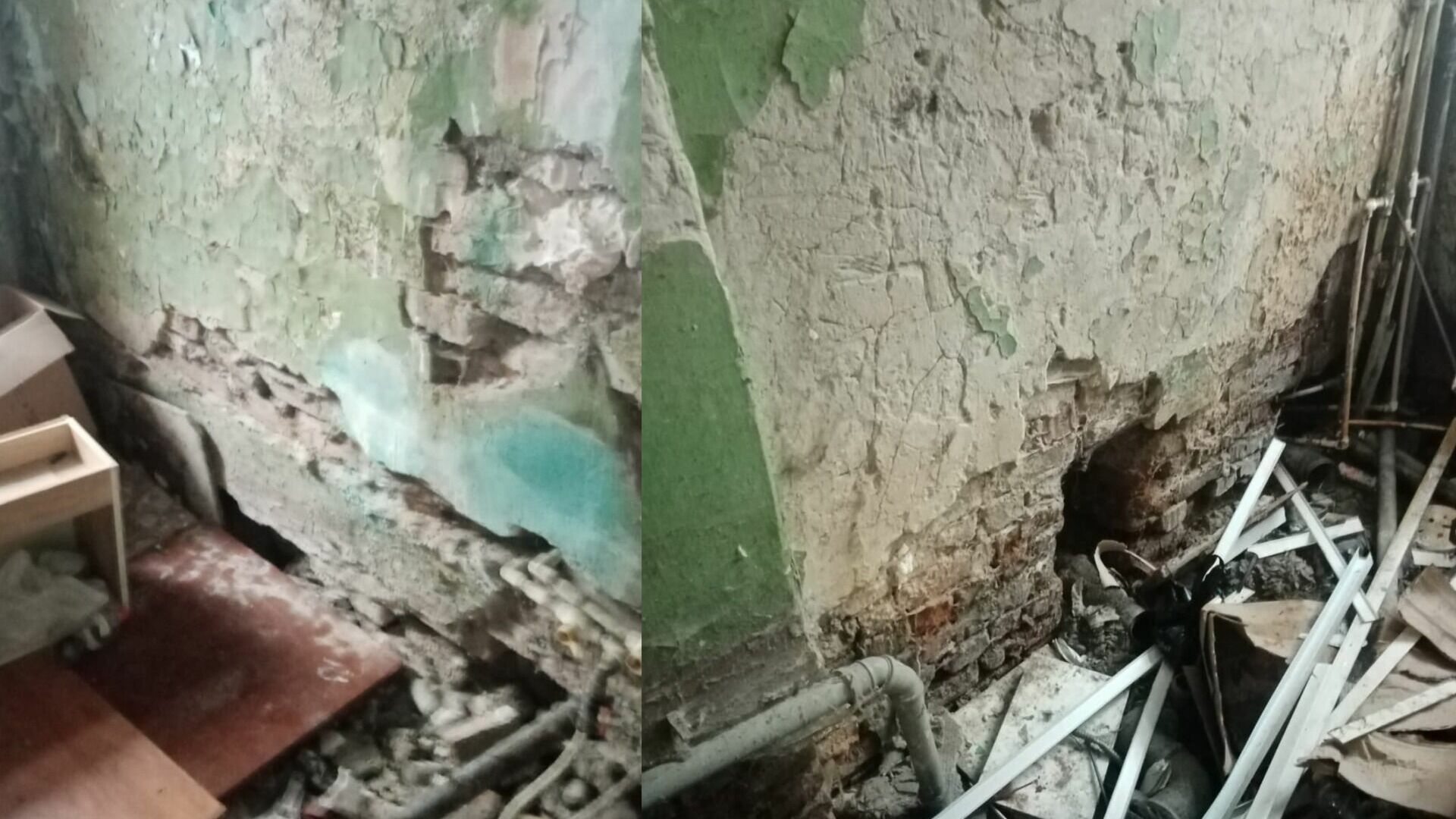 Жилой дом на улице Индустриальной в Тюмени постепенно разрушается